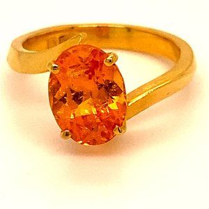 Mandarin Spessartine 22K Solid Yellow Gold Ring